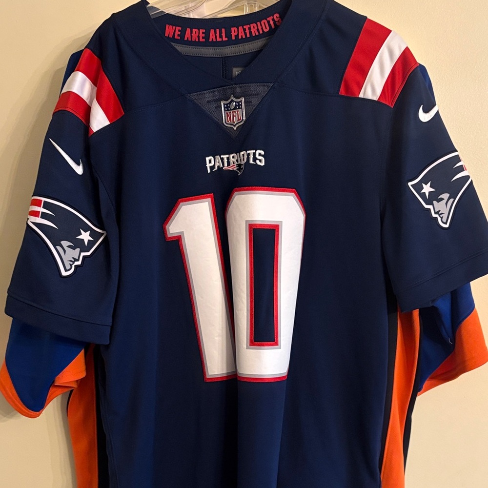 Nike Navy New England Patriots #10 Football Jersey with Red & White Accents